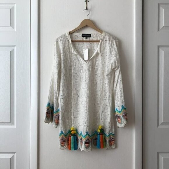 Hemant & Nandita Embroidered Tassel Tunic Dress - Picture 4 of 8